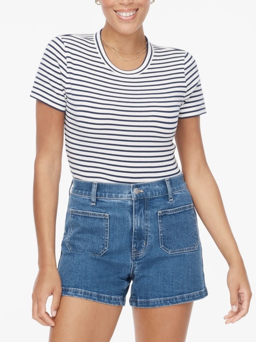 J. Crew Factory Sailor Patch Pocket Denim Short Size 30 Medium Wash Blue
